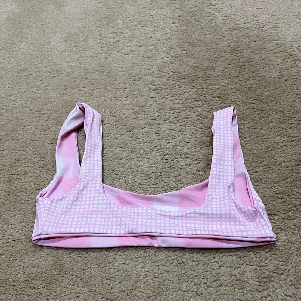 Pink Solid And Striped Reversible Small Top - image 3